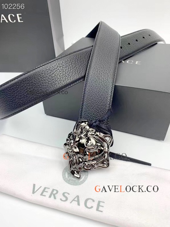 Replica Versace Belt Versace Palazzo Black Leather Belt